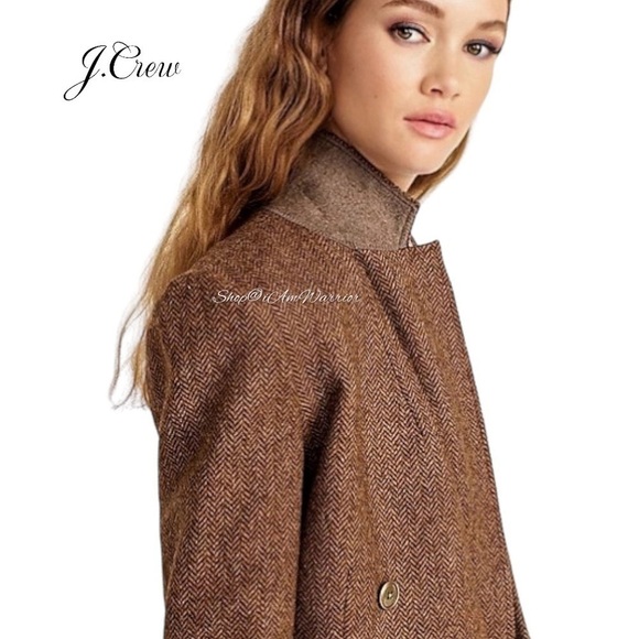 J.Crew hazelnut brown herringbone double breasted Moon English wool blazer - Picture 4 of 16
